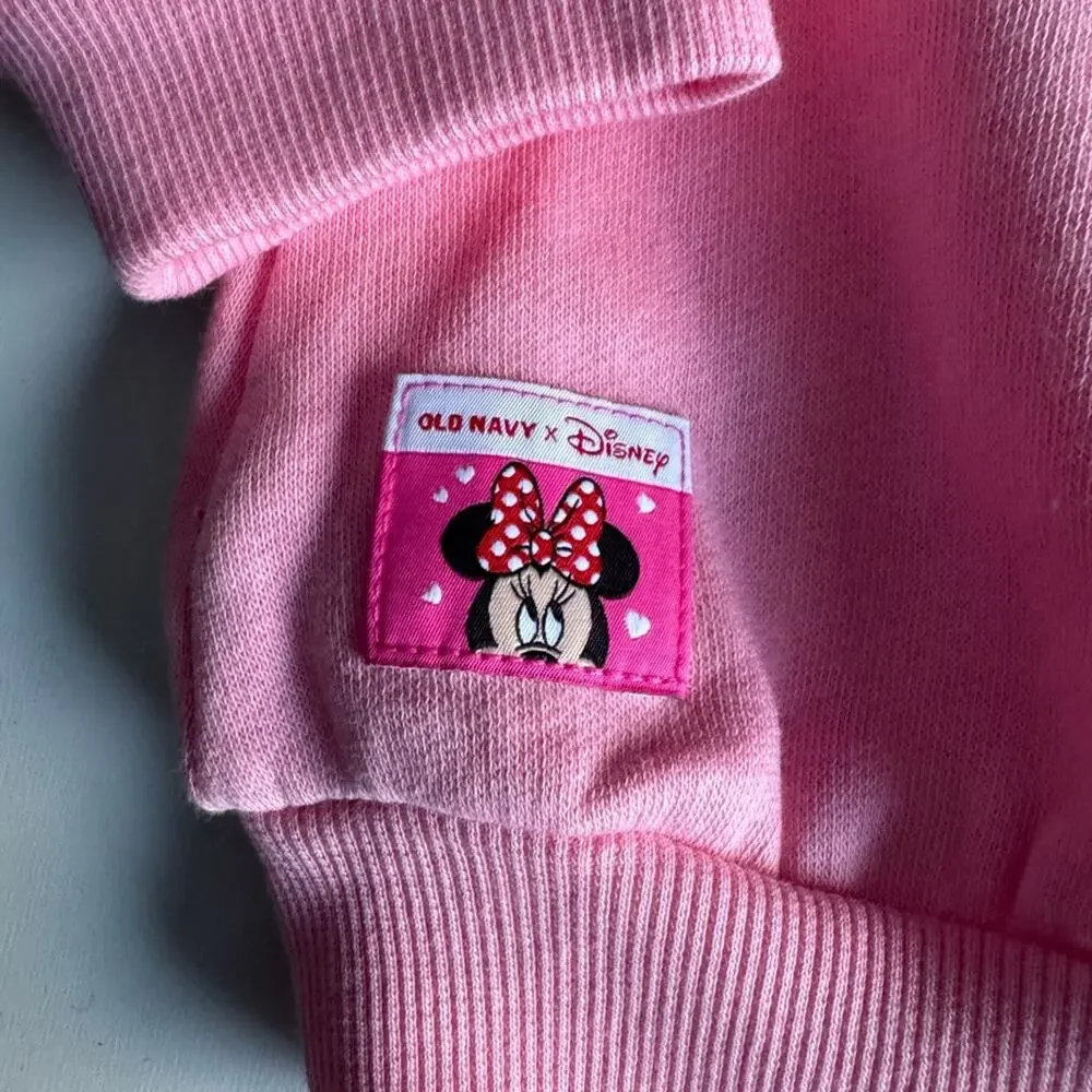 Old Navy Toddler Girl Pink Minnie Ruffle Sweatshirt Sz 3T